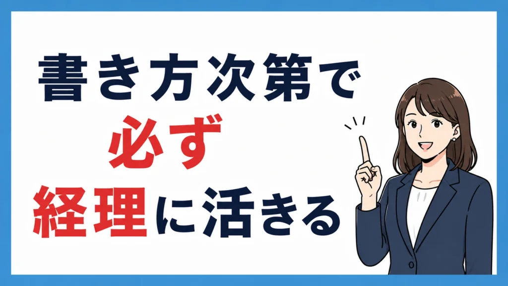 書き方次第で必ず経理に活きる